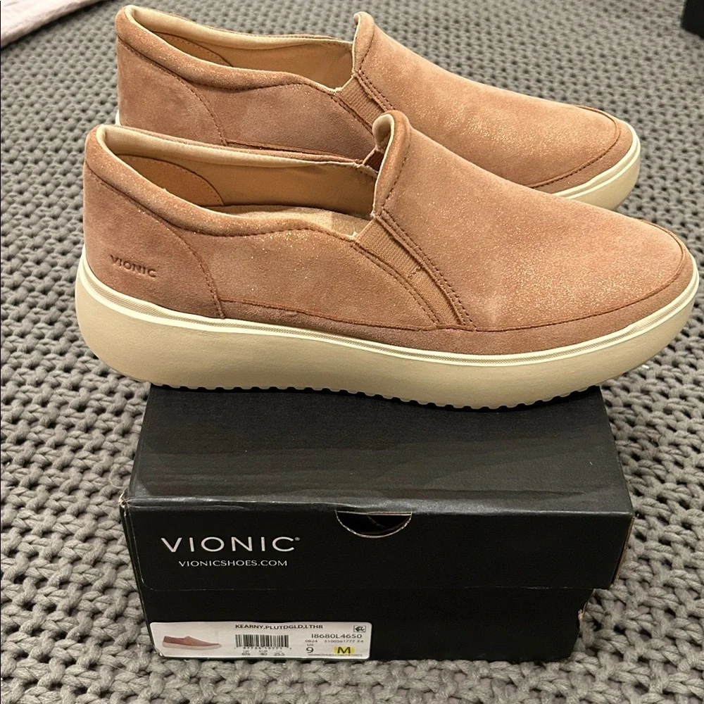 VIONIC KEARNY WOMENS POLLUTED ROSE GOLD 7 Wide